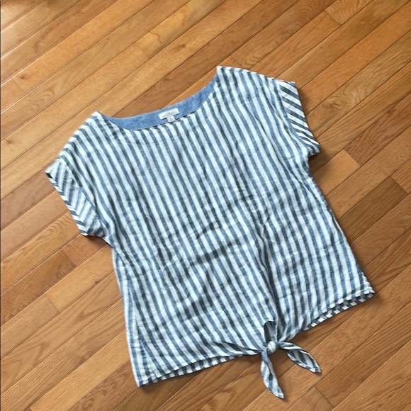 L.L. Bean lined Blue and White Striped Women's Top small - Picture 4 of 8